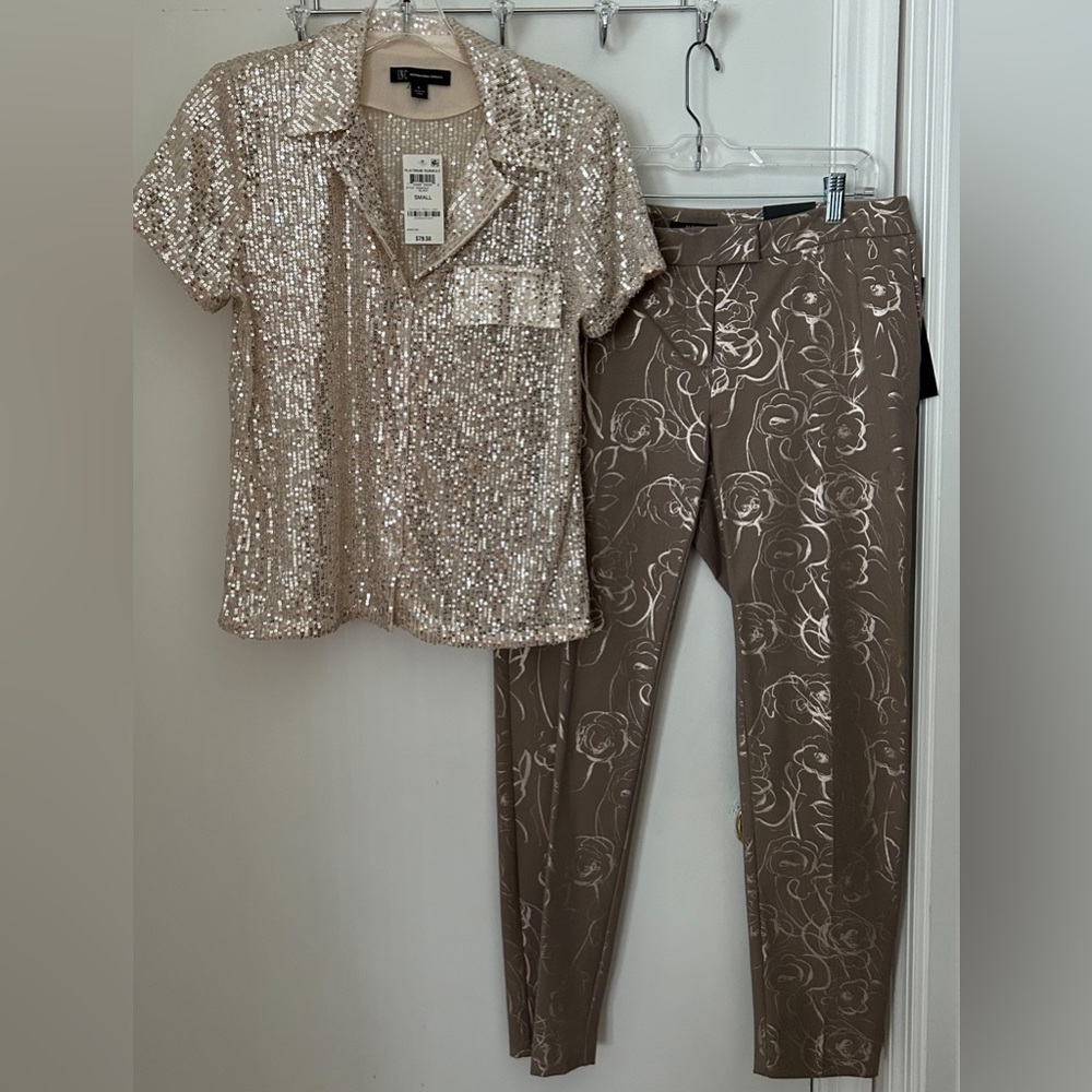 NWT Sequined top and Matching Pants